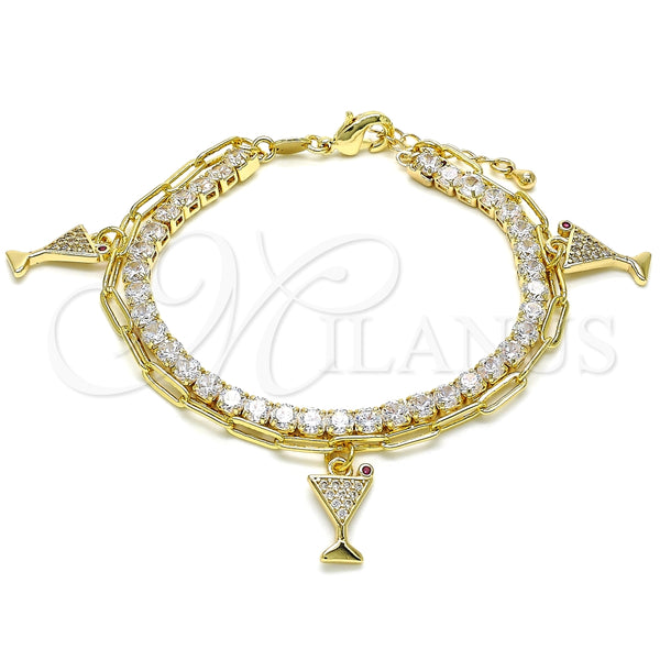Pulsera de Dije 03.63.2186.08 Oro Laminado, Pulido, Tono Dorado (8 Inches Length)