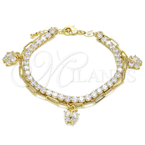 Pulsera de Dije 03.63.2188.08 Oro Laminado, Pulido, Tono Dorado (8 Inches Length)