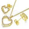 Juego de Arete y Dije de Adulto 10.94.0003.1 Oro Laminado, Pulido, Tono Dorado