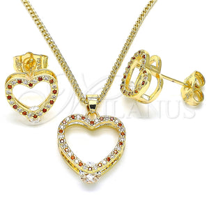 Juego de Arete y Dije de Adulto 10.94.0003.1 Oro Laminado, Pulido, Tono Dorado
