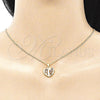 Juego de Arete y Dije de Adulto 10.94.0002.2 Oro Laminado, Pulido, Tono Dorado