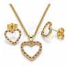 Juego de Arete y Dije de Adulto 10.94.0004.1 Oro Laminado, Pulido, Tono Dorado