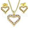 Juego de Arete y Dije de Adulto 10.156.0285.1 Oro Laminado, Pulido, Tono Dorado