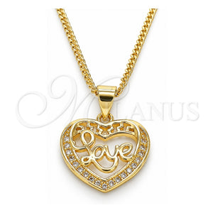 Collares con Dije 04.156.0350.20 Oro Laminado, Pulido, Tono Dorado (20 Pulgadas de Largo)