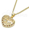 Collares con Dije 04.156.0350.1.20 Oro Laminado, Pulido, Tono Dorado (20 Inches Length)