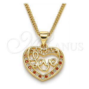 Collares con Dije 04.156.0350.1.20 Oro Laminado, Pulido, Tono Dorado (20 Pulgadas de Largo)