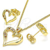 Juego de Arete y Dije de Adulto 10.156.0126.2 Oro Laminado, Pulido, Tono Dorado