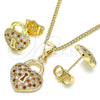 Juego de Arete y Dije de Adulto 10.156.0246.4 Oro Laminado, Pulido, Tono Dorado