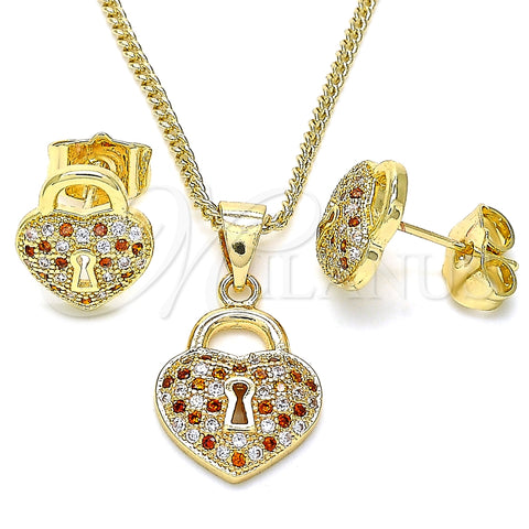 Juego de Arete y Dije de Adulto 10.156.0246.4 Oro Laminado, Pulido, Tono Dorado