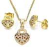 Juego de Arete y Dije de Adulto 10.156.0246.4 Oro Laminado, Pulido, Tono Dorado