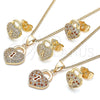Juego de Arete y Dije de Adulto 10.156.0246.4 Oro Laminado, Pulido, Tono Dorado