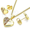 Juego de Arete y Dije de Adulto 10.156.0292.1 Oro Laminado, Pulido, Tono Dorado