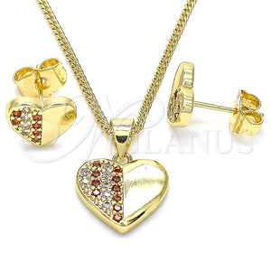 Juego de Arete y Dije de Adulto 10.156.0292.1 Oro Laminado, Pulido, Tono Dorado