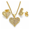 Juego de Arete y Dije de Adulto 10.156.0293 Oro Laminado, Pulido, Tono Dorado