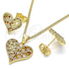 Juego de Arete y Dije de Adulto 10.156.0293.1 Oro Laminado, Pulido, Tono Dorado