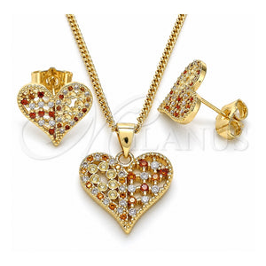 Juego de Arete y Dije de Adulto 10.156.0293.1 Oro Laminado, Pulido, Tono Dorado
