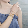 Pulsera Bolo Ajustable 03.316.0063.10 Oro Laminado, Diseño de Baguette, con Multicolor Zirconia Cubica, Pulido, Tono Dorado (01 MM Thickness, 10 Inches Length)