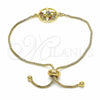 Pulsera Bolo Ajustable 03.316.0067.09 Oro Laminado, Diseño de Ãrbol, con Multicolor Zirconia Cubica, Pulido, Tono Dorado (01 MM Thickness, 9 Inches Length)
