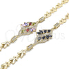 Pulsera Elegante 03.316.0072.1.07 Oro Laminado, con Multicolor Zirconia Cubica, Pulido, Tono Dorado (07 MM Thickness, 7 Inches Length)