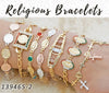 Kit Surtido de 15 Pulseras Religiosas de Oro Laminado al por mayor — SKU 139465