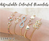 Kit Surtido de 18 Pulseras Ajustables de Colores de Oro Laminado al por mayor — SKU 139470