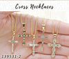 Kit Surtido de 25 Collares de Cruz de Colores de Oro Laminado al por mayor — SKU 139531