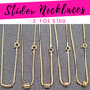 Kit Surtido de 12 Collares Slider de Oro Laminado al por mayor — SKU 139595