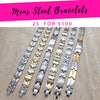 Kit Surtido de 25 Pulseras de Acero Inoxidable al por mayor — SKU 139599