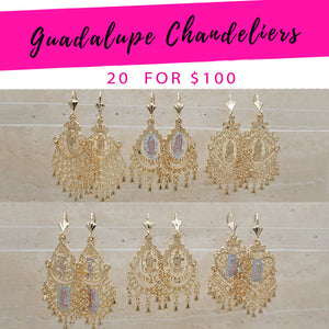 Kit Surtido de 20 Aretes Colgantes de Guadalupe de Oro Laminado al por mayor — SKU 139601