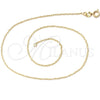 Gargantilla Basica 04.09.0187.18 Oro Laminado, Diseño de Rolo, Pulido, Tono Dorado (0.40 Gauge, 01 MM Thickness, 18 Inches Length)