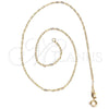 Gargantilla Basica 04.09.0192.18 Oro Laminado, Diseño de Paperclip, Pulido, Tono Dorado (0.50 Gauge, 02 MM Thickness, 18 Inches Length)