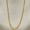 Gargantilla Basica 04.09.0192.18 Oro Laminado, Diseño de Paperclip, Pulido, Tono Dorado (0.50 Gauge, 02 MM Thickness, 18 Inches Length)