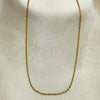 Gargantilla Basica 04.32.0021.22 Oro Laminado, Diseño de Mariner, Pulido, Tono Dorado (0.40 Gauge, 02 MM Thickness, 22 Inches Length)