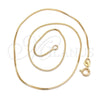 Gargantilla Basica 04.09.0188.18 Oro Laminado, Diseño de Box, Pulido, Tono Dorado (120 Gauge, 01 MM Thickness, 18 Inches Length)