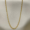 Gargantilla Basica 04.58.0002.18 Oro Laminado, Diseño de Figaro, Pulido, Tono Dorado (0.40 Gauge, 01 MM Thickness, 18 Inches Length)
