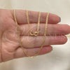 Gargantilla Basica 04.58.0005.16 Oro Laminado, Diseño de Cubana, Pulido, Tono Dorado (0.60 Gauge, 02 MM Thickness, 16 Inches Length)
