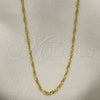 Gargantilla Basica 04.58.0006.20 Oro Laminado, Diseño de Singapore, Pulido, Tono Dorado (0.40 Gauge, 02 MM Thickness, 20 Inches Length)