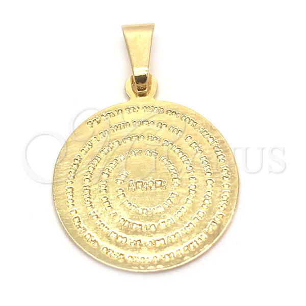Dije Religioso 05.32.0076 Oro Laminado, Diseño de Oracion, Pulido, Tono Dorado