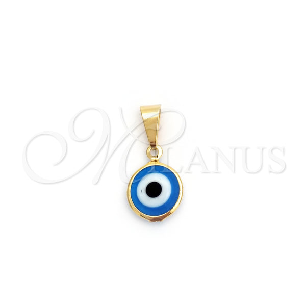 Dije Elegante 05.32.0077.1 Oro Laminado, Diseño de Ojo Griego, Pulido, Tono Dorado