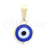 Dije Elegante 05.32.0077.2 Oro Laminado, Diseño de Ojo Griego, Pulido, Tono Dorado