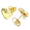 Arete Dormilona 02.156.0495.1 Oro Laminado, Diseño de Corazón, con Granate and Blanca Micro Pave, Pulido, Tono Dorado