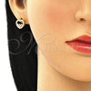 Arete Dormilona 02.156.0500 Oro Laminado, Diseño de Corazón, con Blanca Micro Pave, Pulido, Tono Dorado