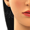 Arete Dormilona 02.213.0186.1 *PROMO* Oro Laminado, Diseño de Ojo Griego, Esmaltado Rojo, Tono Dorado