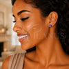 Arete Dormilona 02.213.0187.2 *PROMO* Oro Laminado, Diseño de Ojo Griego y Corazón, Esmaltado Azul, Tono Dorado