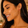 Arete Dormilona 02.213.0193.2 Oro Laminado, Esmaltado Rojo, Tono Dorado