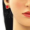 Arete Dormilona 02.213.0193.2 Oro Laminado, Esmaltado Rojo, Tono Dorado
