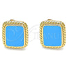 Arete Dormilona 02.213.0193.3 Oro Laminado, Esmaltado Turquesa, Tono Dorado