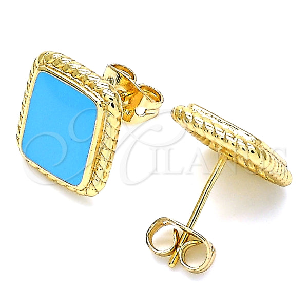 Arete Dormilona 02.213.0193.3 Oro Laminado, Esmaltado Turquesa, Tono Dorado