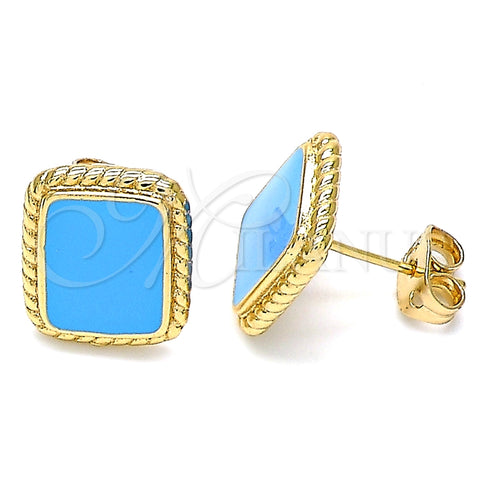 Arete Dormilona 02.213.0193.3 Oro Laminado, Esmaltado Turquesa, Tono Dorado
