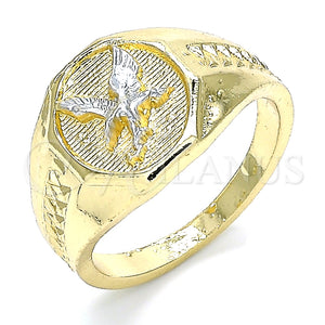 Anillo de Hombre 01.351.0013.12 Oro Laminado, Diseño de Águila, Pulido, Dos Tonos (One size fits all)